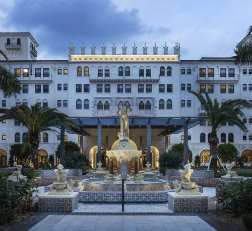 Porte-Cochere-Fountain